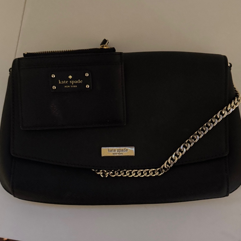 Kate Spade Black Crossbody Bag with Chain and wallet